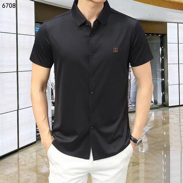 Men’s Premium Regular Fit Button-Up Polo Shirt Modern Smart Casual Style