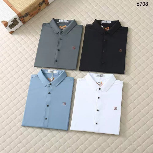 Men’s Premium Regular Fit Button-Up Polo Shirt Modern Smart Casual Style
