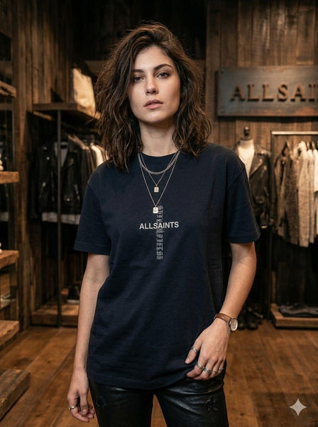 Women’s Black  Printed T-Shirt  Minimalist Street Style