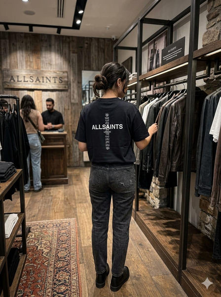 Women’s Black  Printed T-Shirt  Minimalist Street Style