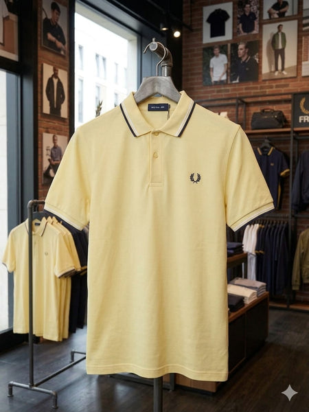 Premium Lemon Yellow Regular Fit Polo T-Shirt for Men