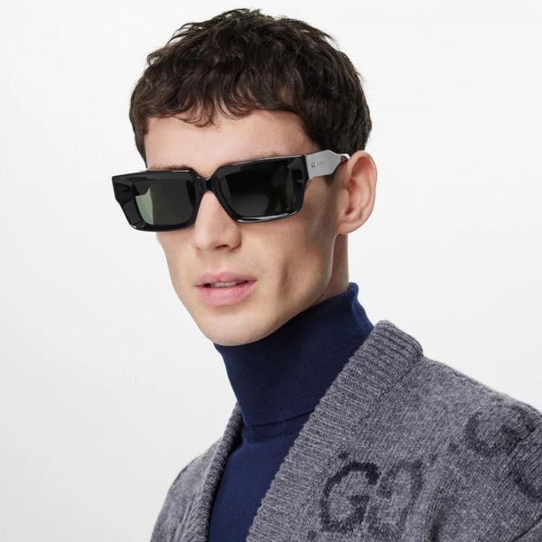 Luxury  Black Square Sunglasses for Men