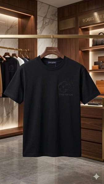Premium Black Oversized T-Shirt  With Embroidered  Regular Fit Casual Wear