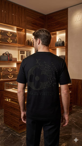 Premium Black Oversized T-Shirt  With Embroidered  Regular Fit Casual Wear