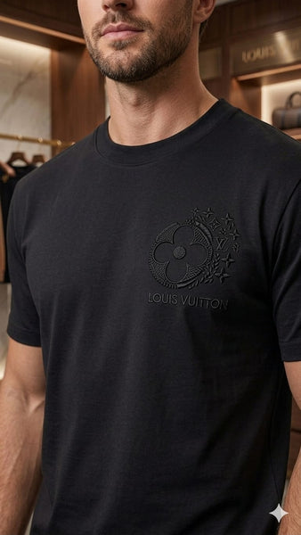 Premium Black Oversized T-Shirt  With Embroidered  Regular Fit Casual Wear