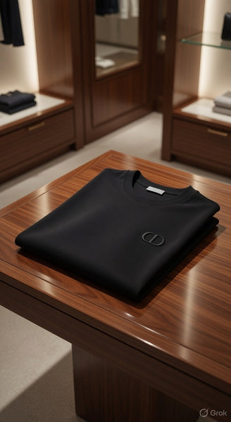 Premium Black Round Neck Drop Shoulder T-Shirt for Men