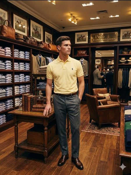 Premium Men’s Light Yellow Polo T-Shirt Classic Casual Wear