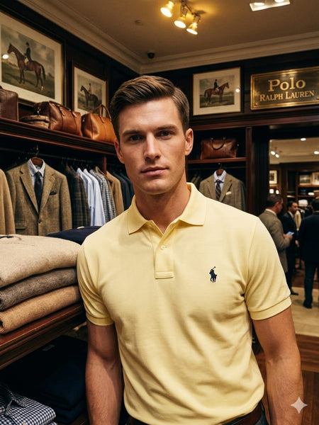 Premium Men’s Light Yellow Polo T-Shirt Classic Casual Wear