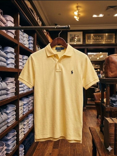 Premium Men’s Light Yellow Polo T-Shirt Classic Casual Wear