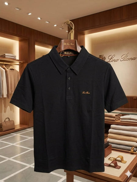 Luxury Elegant Black Polo T-Shirt for Men Premium Regular Fit