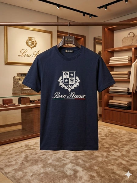 Luxury Navy Blue Graphic  T-Shirt for Men