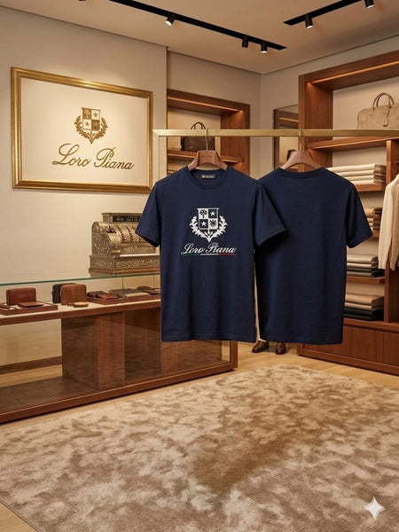 Luxury Navy Blue Graphic  T-Shirt for Men