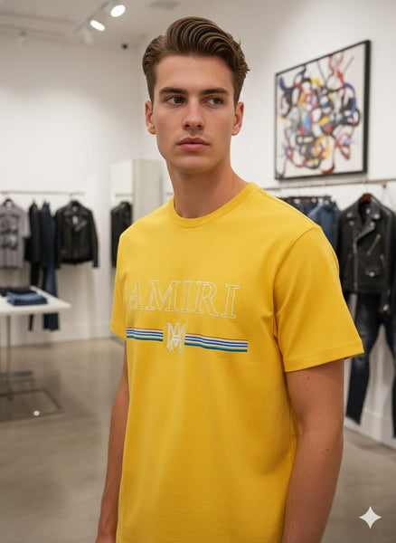 Premium Men’s Yellow Graphic T-Shirt Stylish Casual Round Neck Tee