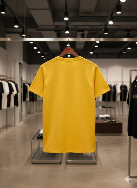 Premium Men’s Yellow Graphic T-Shirt Stylish Casual Round Neck Tee