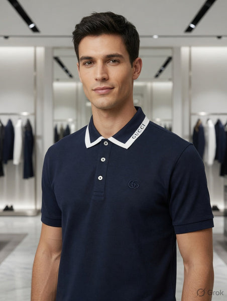 Premium Navy Blue Polo T-Shirt for Men Stylish Collar Casual Wear