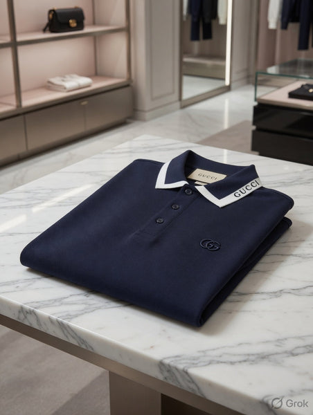 Premium Navy Blue Polo T-Shirt for Men Stylish Collar Casual Wear