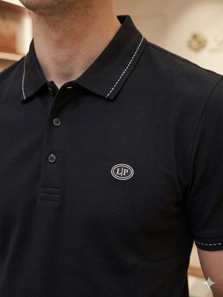 Classic Black Luxury Polo T-Shirt for Men
