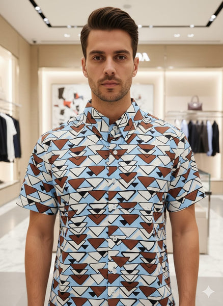 Trendy Geometric Print Premium Casual Shirt for Men