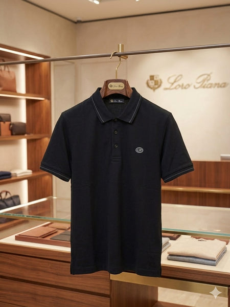 Elegant Men’s Black Polo T-Shirt Classic Elegant Regular Fit