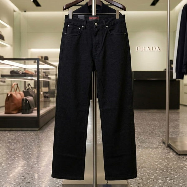 Premium Black Straight Fit Denim Jeans for Men