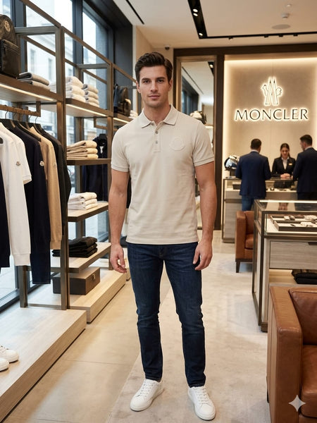 Premium Polo T-Shirt With  Embroidered Logo  Elegant White Edition