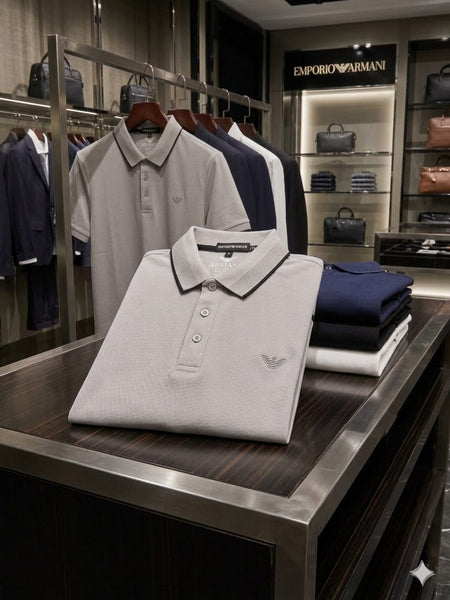 Premium Men’s Solid Grey Polo T-Shirt Classic Collar Smart Casual Luxury Fit