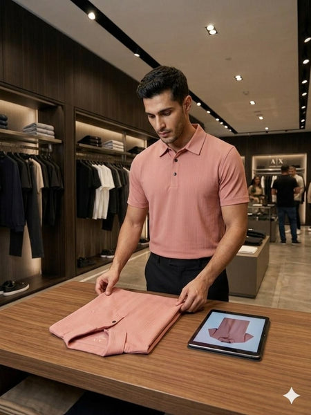 Men’s Premium Textured Polo T-Shirt Regular Fit Luxury Casual Wear