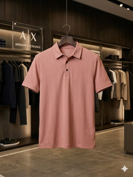 Men’s Premium Textured Polo T-Shirt Regular Fit Luxury Casual Wear
