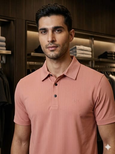 Men’s Premium Textured Polo T-Shirt Regular Fit Luxury Casual Wear