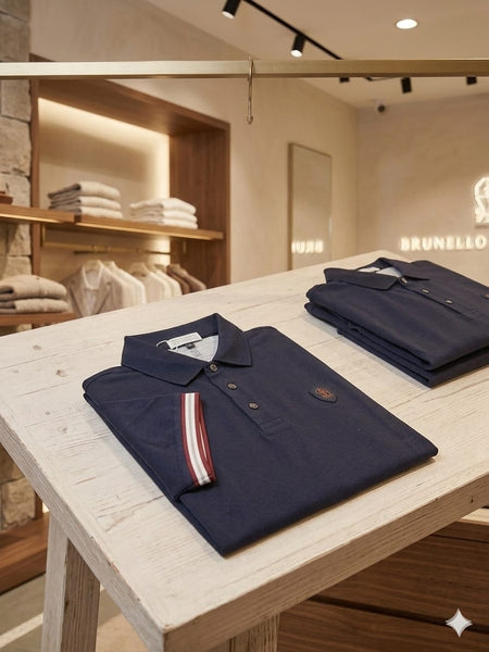 Premium Classic Navy Blue Polo T-Shirt for Men  Elegant & Comfortable Fit