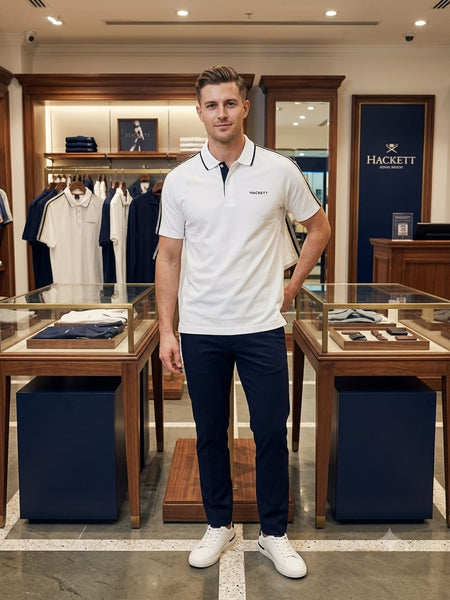 Men's White Premium Polo T-Shirt Classic Fit Soft  Smart Casual Wear