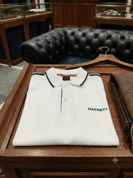 Men's White Premium Polo T-Shirt Classic Fit Soft  Smart Casual Wear