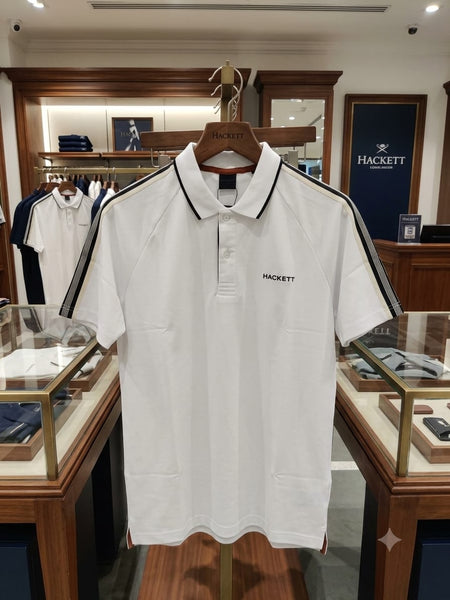 Men's White Premium Polo T-Shirt Classic Fit Soft  Smart Casual Wear