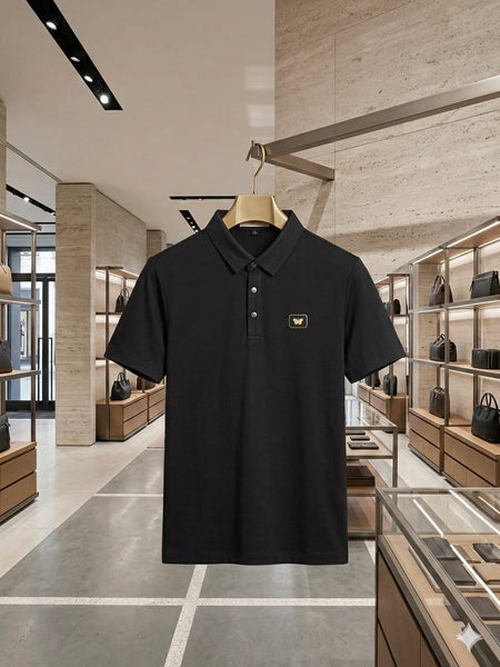 Luxury Men's White Embroidered Logo Premium Polo T-Shirt