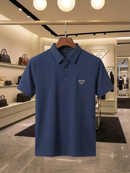 Premium Navy Blue Men's Polo T-Shirt  Classic Collar Half Sleeve