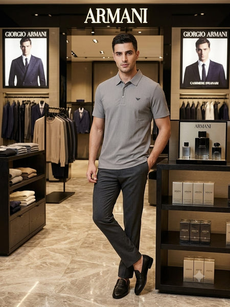 Premium Textured Polo T-Shirt for Men Classic Collar Half Sleeve Regular Fit
