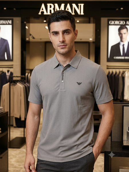 Premium Textured Polo T-Shirt for Men Classic Collar Half Sleeve Regular Fit