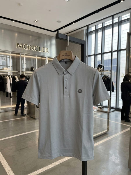Premium Light Grey Textured Polo T-Shirt for Men