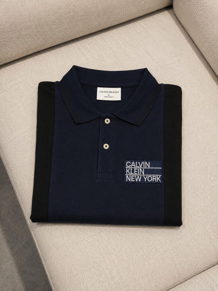 Elegant  Colorblock Premium Polo T-Shirt – Navy & Black