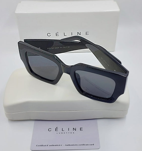 Premium Black Square Sunglasses – Luxury Designer Eyewear with Signature Logo