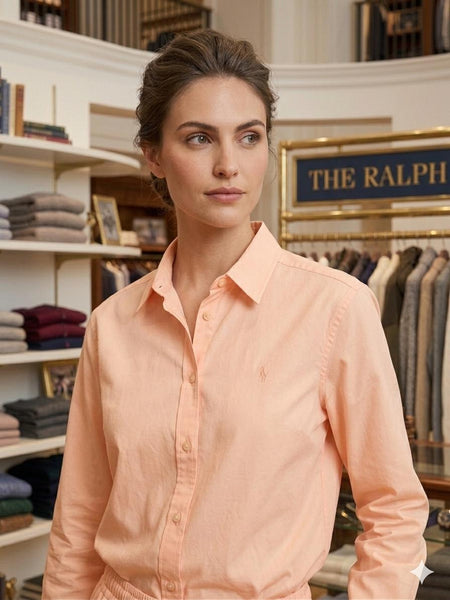 Premium Women's Peach Co-Ord Outfit | Full Sleeve Shirt with Drawstring Pants
