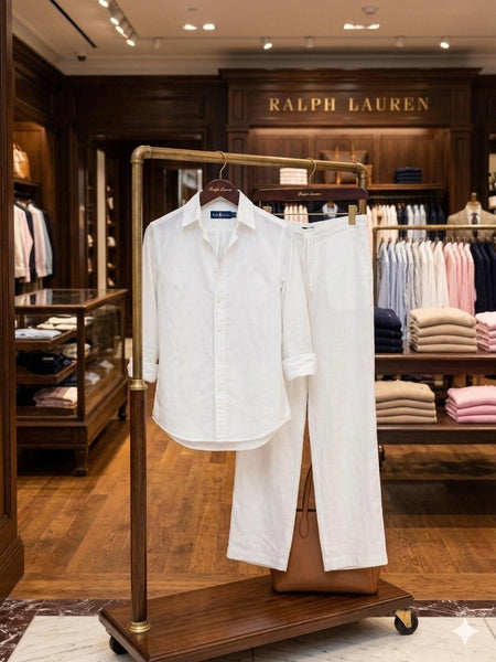 Luxury Women's White  Cotton Lenin Co-Ord Set | Premium Comfort Fit