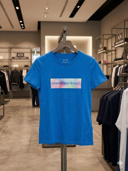 Imported  Blue Logo T-Shirt for Women | Premium  Casual Crew Neck Tee