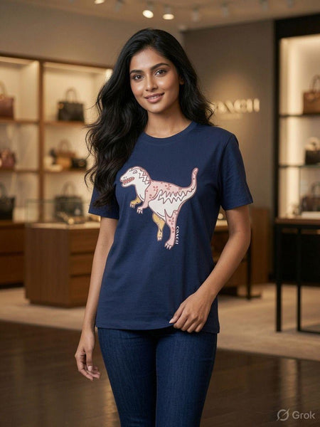 Premium Dino Print  T-Shirt – Casual Everyday Wear For Women