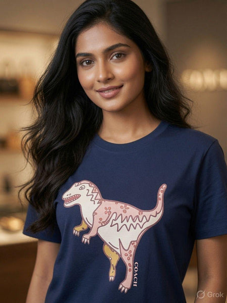 Premium Dino Print  T-Shirt – Casual Everyday Wear For Women