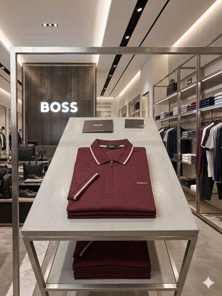 Imported Maroon Regular Fit  Zip Collar Polo T-Shirt For Men