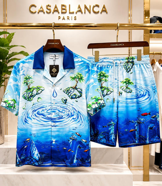 Men's Premium Tropical Printed Co-Ord Set | Half Sleeve Hawaiian Shirt & Shorts