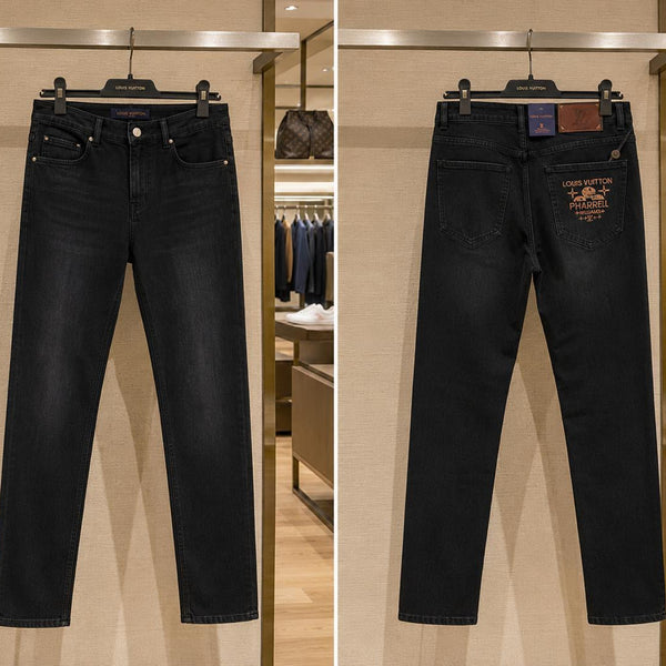 Men's Premium Black Regular Fit Denim Jeans Classic 5-Pocket Casual Jeans