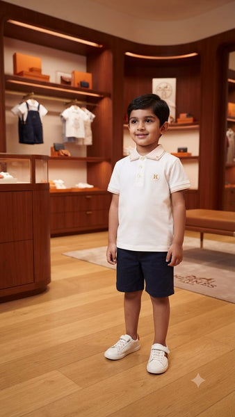 Kids Premium White Polo T-Shirt Soft  Classic Collar Casual Wear