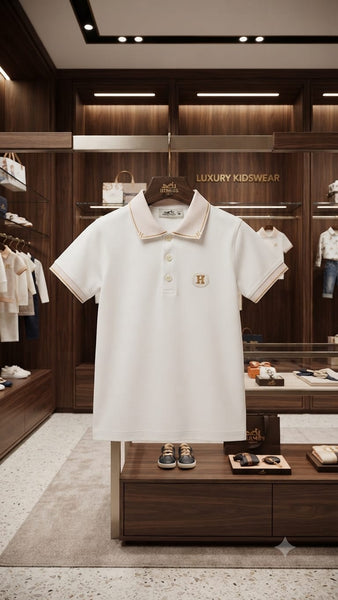 Kids Premium White Polo T-Shirt Soft  Classic Collar Casual Wear